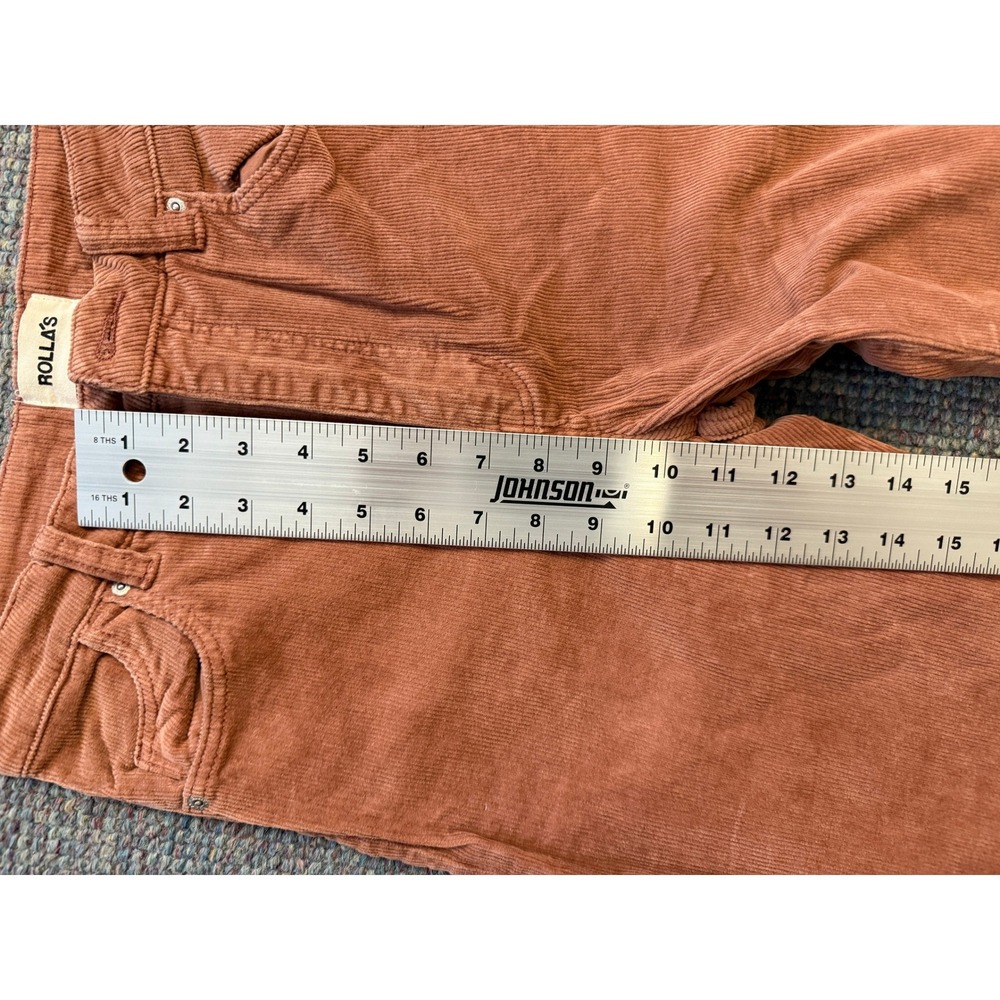 Rollas Eastcoast Flare Corduroy Pants Rust Terracotta High Rise 27 - Picture 5 of 10